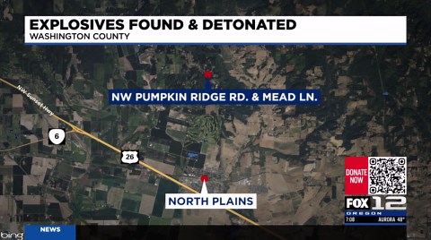 Bomb squad detonates old explosives found on North Plains farm