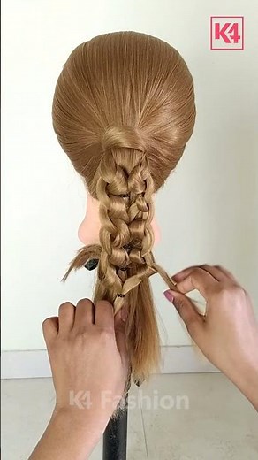 Easy & Simple Braided Ponytail Hairstyle | Easy Back-To-Work Hairstyle Tutorial.