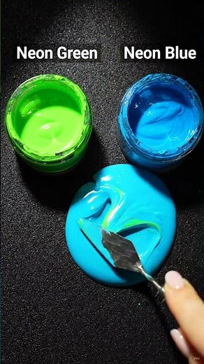 What Happens When Neon Green Meets Neon Blue? 🎨✨ #Satisfying #asmr