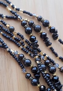 CLEARANCE Obsidian Beaded Dreadlock Extensions, Gold & Black Crystal Loc Jewelry, Dreadlock Hair Accessories, Gemstone Loc Extensions - Etsy