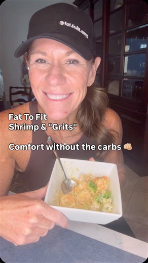 Amy Pattison | Fat Loss & Fitness Coach on Instagram: "✨ FAT TO FIT Shrimp & "Grits "✨ Taking a southern classic and making it -FAT TO FIT. Creamy, flavorful, and packed with protein. No heavy carbs, no added sugar. Just shrimp, riced cauliflower “grits,” cottage cheese, and a little magic in the skillet. Based on 4 servings ⬇️ 💪🏼 Protein: ~34g 🍬 0 Added Sugar 🍞 Too few carbs to count 🥄 Ingredients: •1 bag Trader Joe’s organic riced cauliflower •1 lb shrimp (P&D, Fresh Market) • 1 1/2 cups 