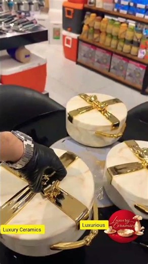 Unboxing the ultimate luxury! Would you serve your guests in these?#luxuryceramics #centralkitchen