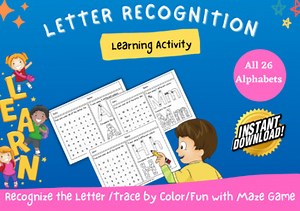 Letter Recognition Workbook | Alphabet Workbook | Handwriting Worksheets