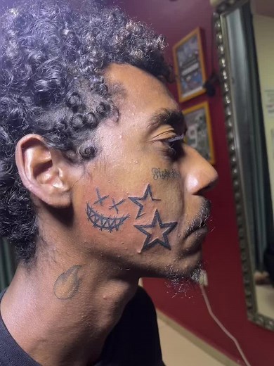 Minimalist Face Tattoos for Strong Men