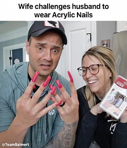 I can't believe he let me do this! 🤣💅 Wait til he tries to take them off... | Team Balmert