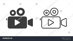 Video Icon Vector Video Camera Sign Stock Vector (Royalty Free) 2431845251 | Shutterstock