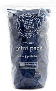 Harrisville Designs Friendly Loom | 7” Traditional-Sized Blue Potholder Weaving Loops | Craft 2 Cotton Potholders