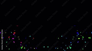 Colorful confetti exploding from left and right on a transparent background.