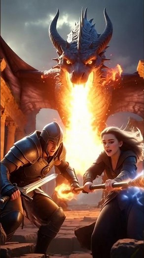 Epic Dragon Battle Scene 🔥 | Warrior vs Fire Dragon | Cinematic Fantasy Fight