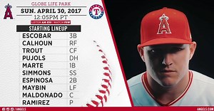 9K views · 765 reactions | Here's how the Angels will line up behind JC Ramirez for this afternoon's series finale in Arlington. Game Preview: atmlb.com/2oMi461 | Los Angeles Angels | Facebook