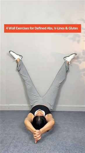 4 Wall Exercises to Train Your Upper and Lower Abs, V Line, Waist and Glutes at Home
