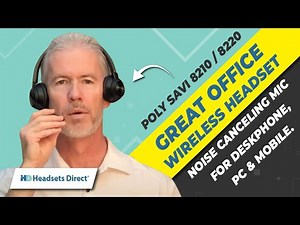 Poly Savi 8210 / 8220 | Great Office Wireless Headset with Noise Canceling | Deskphone, PC & Mobile