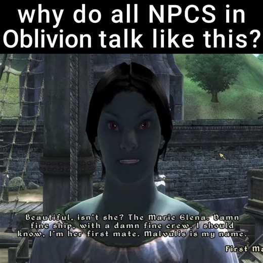why do all NPCS in Oblivion talk like this? #oblivion #bethesda #funny