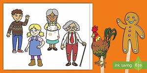 The Gingerbread Man Stick Puppets