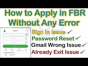 How to Apply in FBR Without any Error Sign in Error Sign Up Error Password reset National Job Portal