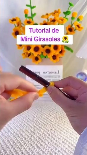 Tutorial paso a paso de Mini Girasoles hechos de Limpiapipas 🌻 #floresdelimpiapipas #manualidades