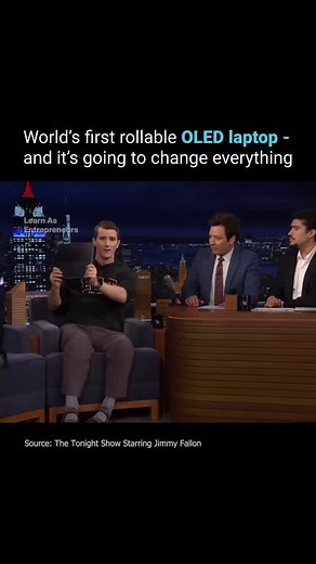 Learn As Entrepreneurs on Instagram: "Linus Sebastian introduced the world’s first rollable OLED laptop, showcasing a 14-inch Lenovo ThinkBook Plus Gen 6 that expands vertically at the press of a button. The display extends in seconds, transforming a standard laptop into a dramatically larger workspace without changing its footprint. This rollable screen adds 20–30% more vertical real estate, giving users extra room to multitask, edit, and manage layered apps with far greater efficiency. Yet it