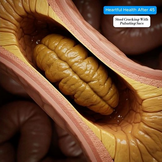 Colon Animation Showing Hard Stool Breaking Apart Beside Rhythmic Pulsating Sacs #shorts #guthealth