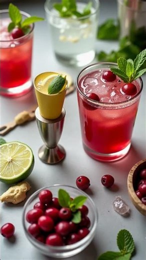 Quick Shaken Cranberry Ginger Fizz Mocktail In 60 Seconds