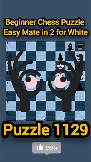 Beginner Chess Puzzle: Easy Mate in 2 for White | Puzzle 1129 #chess #onlinechessworld