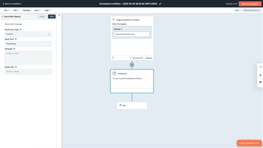 Using the New Sakari HubSpot Workflow Action