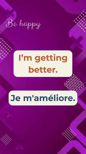 1 Day 1 Sentence English J 63 Day 63 English : I’m getting better. Français : Je m’améliore. #better #ameliore #apprendrelanglais #anglaisfacile #english
