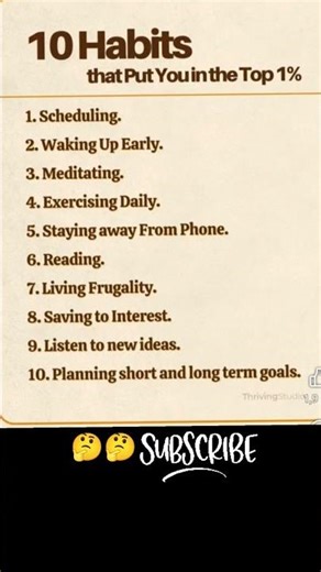 10 Habits That Put You in the Top 1% | Top 1% Habits | Habits of Successful People #SuccessHabits