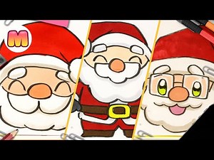 🎅🎅🎅 How to Draw 3 Kawaii Santa Clauses ✨ Christmas Special Step by Step