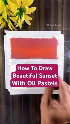 #howtodraw #beautiful sunset with oil pastels 🌄🥰✍️ #art #drawing #shorts