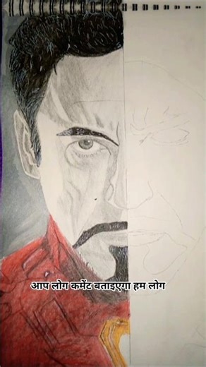 Realistic drawing of Ironman with charcoal and graphite #drawing #art