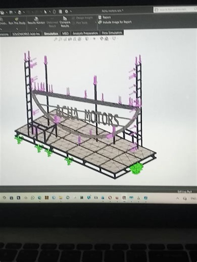 Mesh creation, SolidWorks simulation #machinedesign #mechanicalengineer #Designengineer #solidworkssimulation #framemodeling @Acha Motors