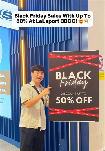 Black Friday Midnight Sale With Up To 80% At LaLaport BBCC! 😍🛍️ . 📌 Happening from 28 to 30 Nov, LaLaport BBCC is bringing you extended shopping hours until 12am, with massive deals up to 80% OFF! 😍 You can find exciting activities, special appearances, giveaways, and plenty of rewards throughout the entire Black Friday weekend here! 🎉 . 🛍️ From cash vouchers, 🛒 live music, ACG cosplayers, 🎭 rooftop bazaar vibes to even free Mobi rides, this Black Friday weekend is the best time to shop,