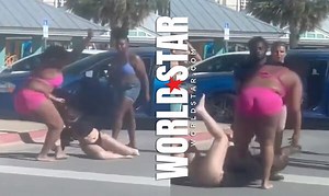 Once The One Girl Rolled On Top Of The Other, It Was Over… Wild Parking Lot Brawl Breaks Out Between A Group Of Women!