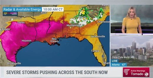 A Severe Thunderstorm Watch includes parts of Texas and Oklahoma until 7:00pm CT. Alex Wilson has the latest as we track storms live on air and on our TV app: https://bit.ly/3UzM2rh | The Weather Channel
