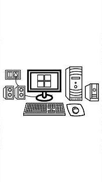 How to Draw Desktop Computer Step By Step Very Easy Method | Computer Parts Drawing