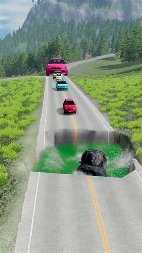 Small to Giant Cars vs Ramp Water #1