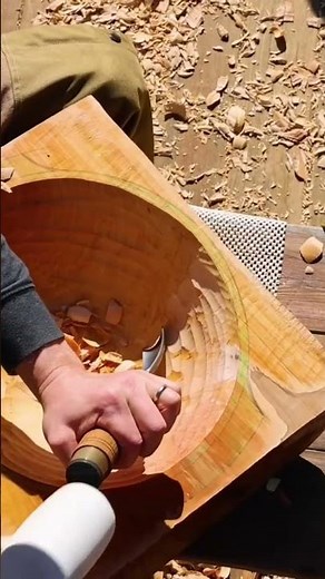 How to carve a wooden bowl with only hand tools!