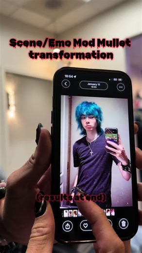 scene/emo mod mullet transformation consultation!! :) #scenehair #emohair #althair #alternative #bluehair