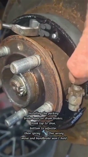 Drum Brake Parking Brake Lever Install: Hook It Right Or Handbrake Fails 🔧 #DrumBrake #CarRepair