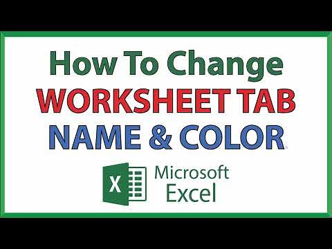 Microsoft Excel: How To Change The Name And Color On A Worksheet Tab | 365 | 👍