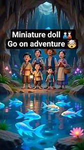 miniature doll adventure explore cave with magical gems/plants 😃