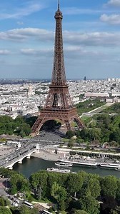 Incredible Paris Skyline in Paris France Island in France. Scenic Cinematic.