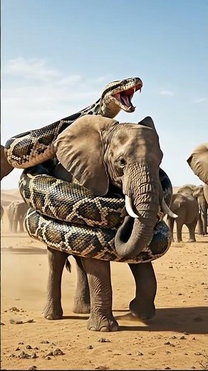 big snake #vs elephant #snake #wildlife #elephant