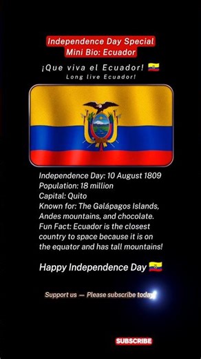 Mini Bio: Ecuador | What Makes Ecuador’s Independence Day Special?