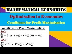 Conditions for Profit Maximisation