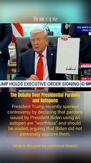 The Debate Over Presidential Pardons and Autopens President Trump recently sparked controversy by declaring that pardons issued by President Biden using an autopen are "worthless" and should be voided, arguing that Biden did not personally approve them. This claim raises questions about the legitimacy of autopen-signed documents and the historical use of such devices in presidential actions. Historically, autopens have been used by presidents like Barack Obama, John F. Kennedy, and Thomas Jeffer