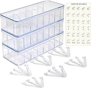 Set of 3 Cable Organizer Box W/Labels - Charger Box, Stackable W/Lids-Cord Organizer Junk Drawer- Cord Storage Box for Desk -Cable Organizer case