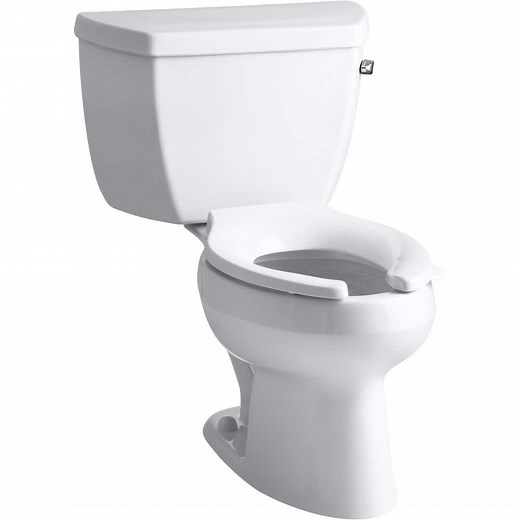 KOHLER Wellworth 12 in. Rough In 2-Piece 1 GPF Single Flush Elongated Toilet in White Seat Not Included K-3531-RA-0 - The Home Depot