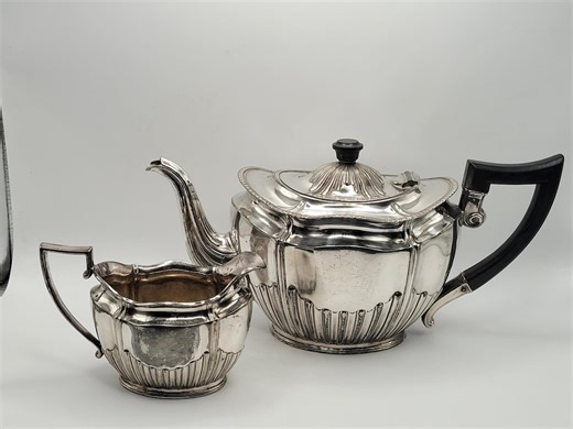 Antique Silver-plated Tea Set Consisting of a Teapot and a Matching Milk Jug - Etsy Australia