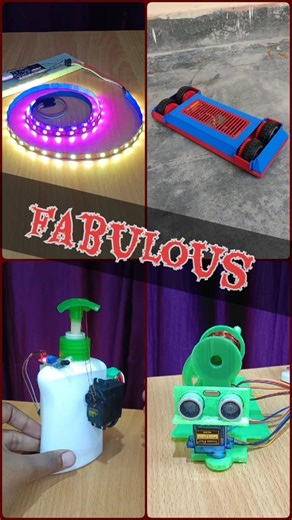 Neopixel led strip, 360° rotating car, handwash device ‪@Praveen_D_N‬